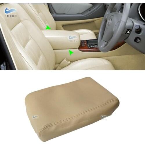 For Lexus GS300 GS400 GS430 1999 2000 2001 2002 2003 2004 Microfiber Leather Center Control Armrest Box Cover Sticker Trim Beige