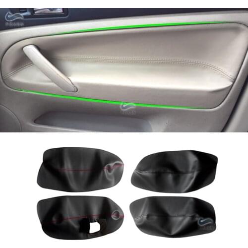 For VW Passat B5 1998 1999 2000 2001 2002 2003 2004 2005 Car Door Panel Armrest Cover Microfiber Leather Sticker Trim
