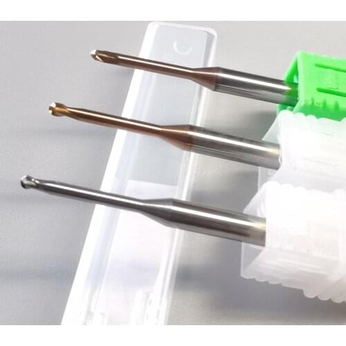 Small diameter tungsten steel ball nose long neck coated milling cutter CNC tools For machining mold steel and stainless steel