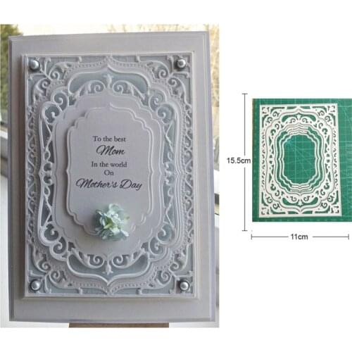 Lace Background Photo Frame Metal Cutting Dies Stencils Dies for DIY Scrapbooking dies Decorative Embossing dies cut Card Making