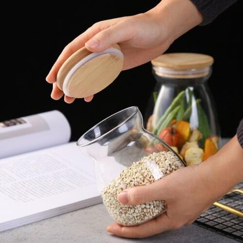 Japanese Style Kitchen Transparent Tank High Borosilicate Glass Sealed Storage Container for Snacks Cereals Coffee