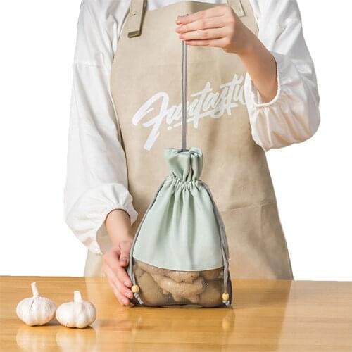 Multi-use Drawstring Vegetable Fruit Storage Mesh Bag Reusable Net Tote Bag Holder for Kitchen
