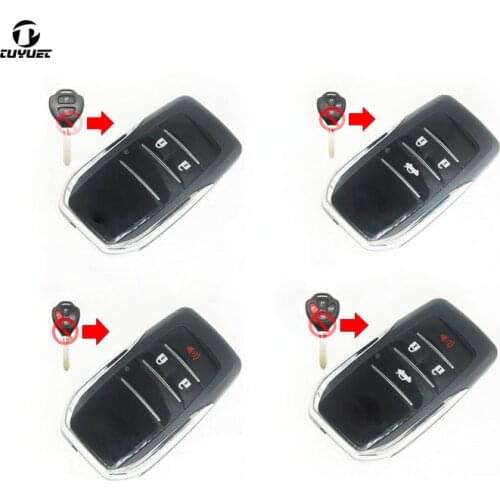 Modified Flip Folding Remote Key Shell For Toyota RAV4 Wish Camry Hiac Corolla Hilux Fortuner Blank Key Shell with Toy43 Blade