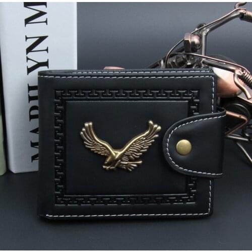 Men Wallets Small Money Purses Eagle Decoration Wallets New Design Dollar Price Top Men Thin Wallet With Coin Bag Hasp Wallet