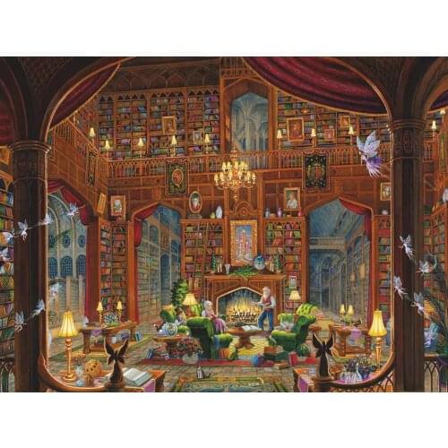 Custom library Arts Needlework Embroidery DIY Aida Cross Stitch Kit Crafts 14CT Unprinted Home Decor Handmade