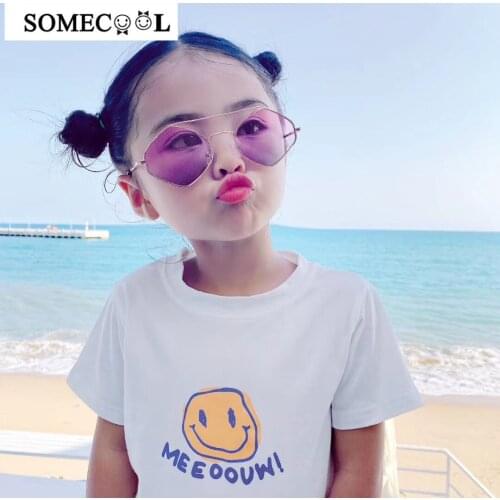 Brand new kinder zonnebril 2020 Boys&girls Cute Stage Party Sun glasses Model Show Cool Coating Reflective lens uv400 glasses