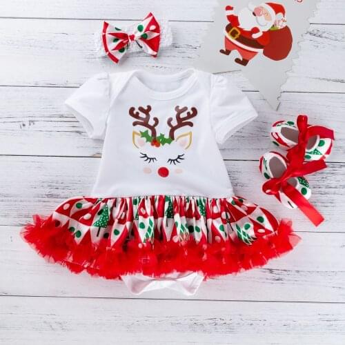 Baby Girls 2019 Summer New Baby Girls Clothing Sets Fashion Style Pretty Fox Printed Rompers Veil Dress Girls Christmas Clothes