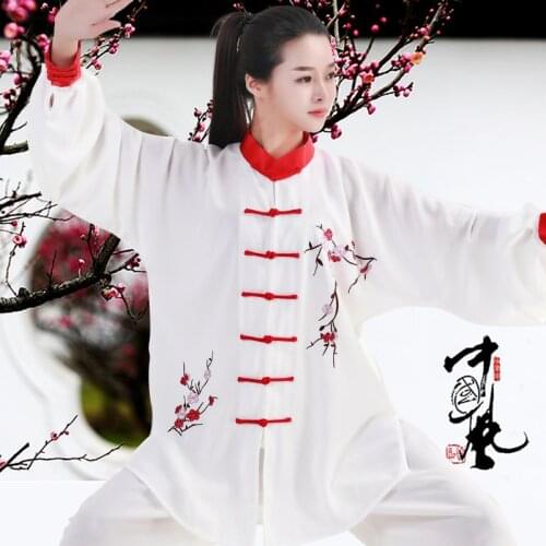Embroidery Tai Chi Clothes Woman / Men Wushu, Kung Fu,Morning martial Art Suit Chinese Stlye Sportswear arts performance XS-XXXL