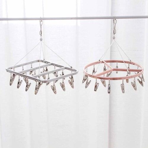 OTHERHOUSE 20 Clips Pegs Clothing Rack Laundry Clothes Hanger Drying Rack For Bra Socks Underware Clothespin Stainless Steel
