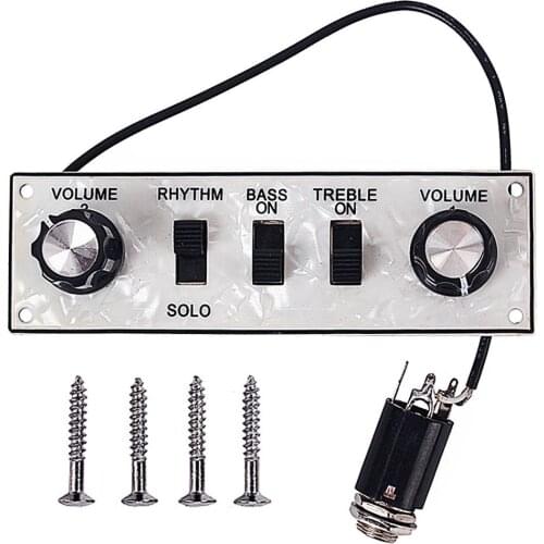 Bass Violin Control Plate Wired Alloy Control Line Plate with Knobs Violin Bass Guitar Replacement Parts For Bass Guitar Violin