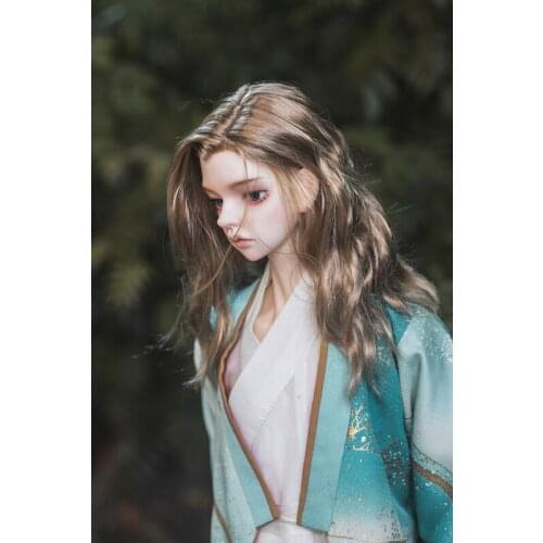 Fashion Doll Wig 1/3 BJD Wig 8-9'' for Boy Girl Uncle Doll Accessories,Soft Silk Wig Long Wavy Wig for SD/Smart Doll