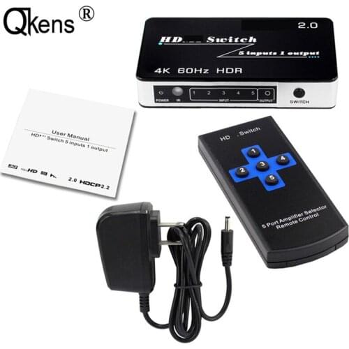 4K 60Hz HDR HDMI 2.0 Switch 5 In 1 Out 5x1 HDMI Switch Video Converter 3 Input 1 Output 3x1 Switch TV Box Laptop PC To Monitor