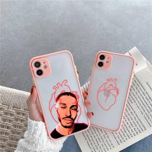 PNL QLF Phone Case For iPhone 12 11 Mini Pro XR XS Max 7 8 Plus X Matte transparent Pink Cover