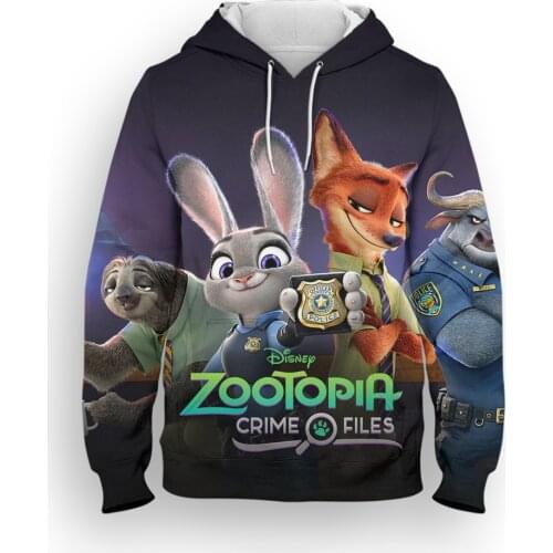 Zootopia Disney 3D Print Sweatshirt Male Spring Autumn Cartoon Anime Children Hoodie Streetwear Oversized Men Women Tracksuit
