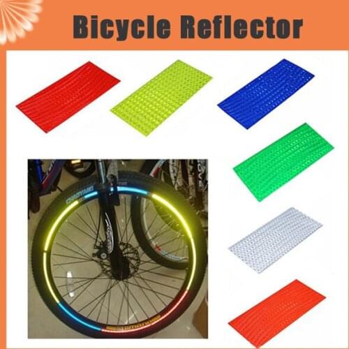 8pcs/pack Reflective Stickers Motorcycle Bicycle Reflector Bike Cycling Security Wheel Rim Decal Tape Safer