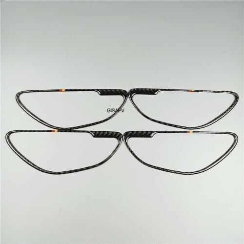 For Mercedes-Benz C-Class W205 2015-2021 GLC X253 2016-2021 Carbon fiber car inner door handle frame decoration cover decoration