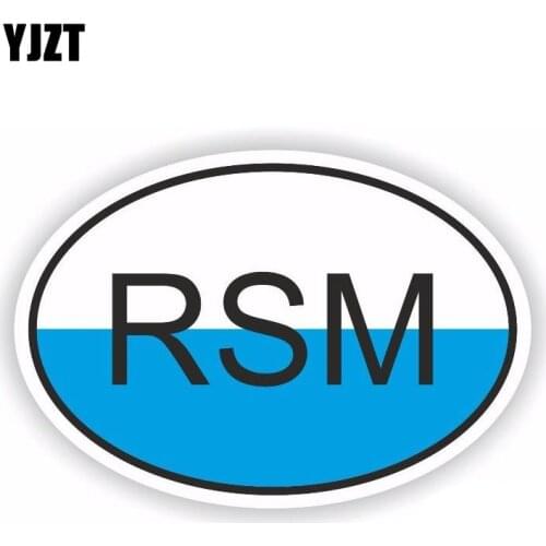 YJZT 14.3CM*9.6CM Creative San Marino RSM Small Country Code Car Sticker Helmet Decal 6-1603