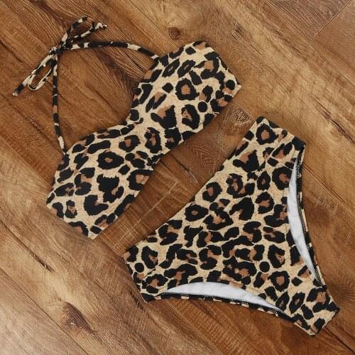Animal Print Leopard Bikini Women Swimsuit Sexy Bikini Set 2021 Brazilian Thong Bathing Suit Female Bandeau Beach Wear Swimwear