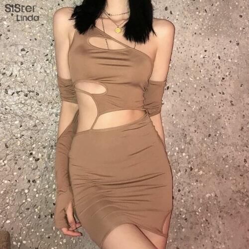 Sexy Hollow Out Slim Summer Dress For Women Long Sleeve Streetwear Club Party Vacation Beach Clothing Lady Mini Dresses 2021 New