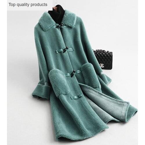 Winter Real Fur Coat Women Elegant Natural Fur Coats Female Sheep Shearling Fur Coat Outwear abrigos mujer invierno 2020