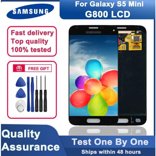 100% tested Original AMOLED 4.5" S5 Mini LCD for Samsung Galaxy S5 Mini G800 G800F G800H LCD touch screen digitizer assembly