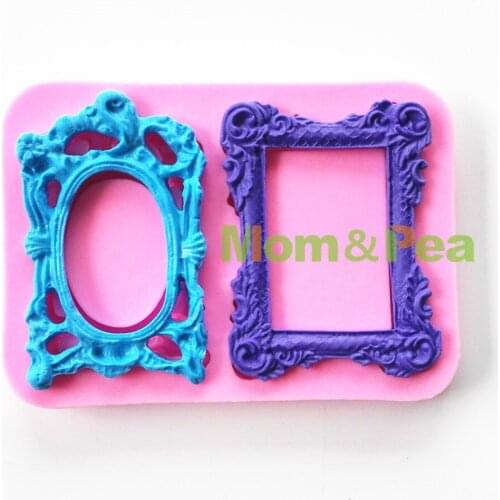 Mom&Pea 0728 Free Shipping Frame Shaped Silicone Mold Cake Decoration Fondant Cake 3D Mold Food Grade