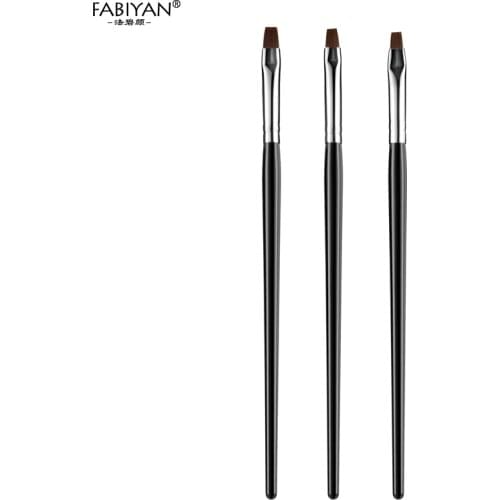 3pcs/Set Nail Art Painting Brush French Flat Builder Drawing Acrylic UV Gel Polish Pen DIY Design Cleaning Dust Manicure Tools