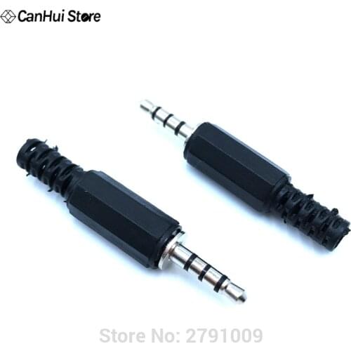 5pcs 3.5mm 1/8" Audio Male Plug 3.5 Jack 4 Sections Balance Plug FOR Microphone Headphone Connector Audio Plug Earphone Socket