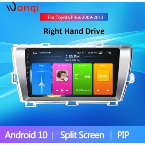 9 inch Android10 GPS Navigation Car Radio for 2009-2013 Toyota Prius Right Left Split Screen PIP Stereo Audio Mirror Link nodvd