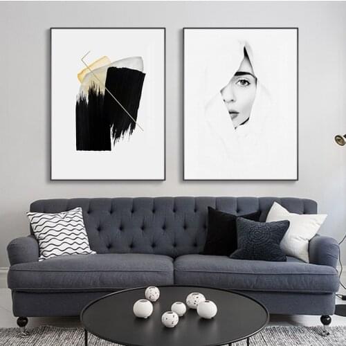 Abstract Black White Poster Nordic Minimalism Canvas Print Wall Art Pictures for Living Room Modern Wall Paintings Cuadros Decor
