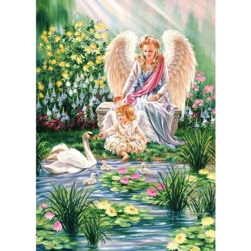 Angel girl and swan Full Square/Round Drill 5D DIY Diamond Painting Cross stitch3D Embroidery Mosaic Home Decor Gift