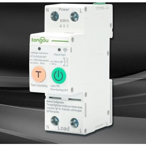 2P WIFI Circuit Breaker Energy Power KWh Meter Time Timer Switch Relay Voltmeter Current Leakage Protection FOR Alexa Google