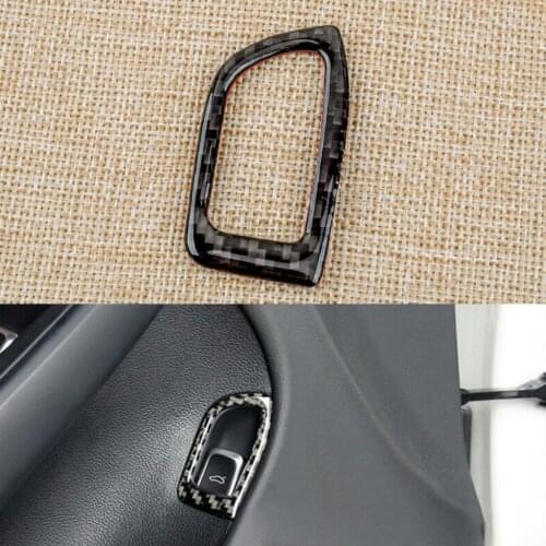 Car Black Trunk Button Switch Trim Cover Frame Carbon Fiber Rear Fit For Audi A4 2009 2010 2011 2012 2013 2014 2015 2016 LHD