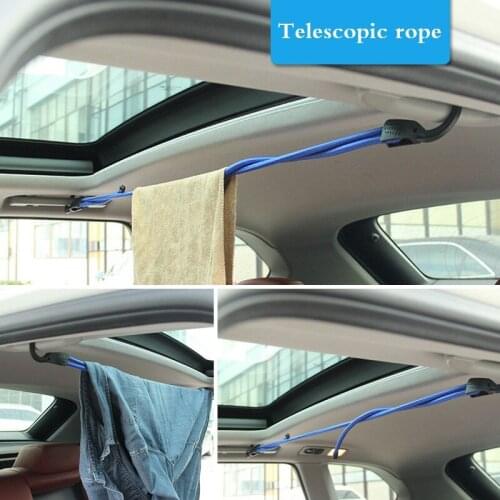 Car Clothes Line Seat Back Clothes Rack Car Clothes Hanging Rod, Lanyard Rear Drying Rack Trunk Retractable