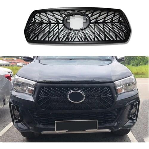 For Hilux Grill Mesh For Hilux Revo Rocco GT 2018 2019 2020 Modified Front Racing Grill Grills Front Bumper Mesh Grilles