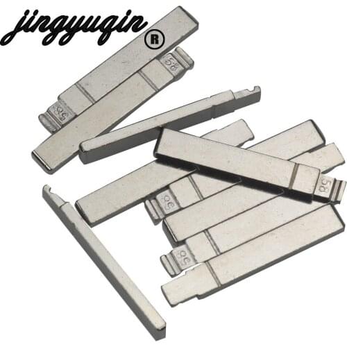 Jingyuqin 10PCS Remote Uncut Car Key 58# Blade For Citroen Peugeot Flip Folding Key Blank Without Groove Key Replacement