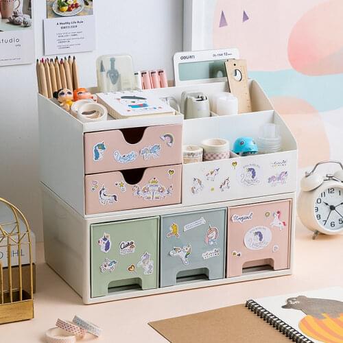 Cosmetics Storage Box Multifunctional Plastic Desktop Storage Box Drawer Finishing Cabinet Jewelry Box Home Office Container