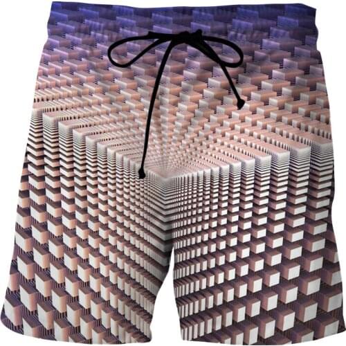 3D Geometry pattern Printed Mens shorts Summer Quick-drying swimming trunks surf Beach Shorts male cool board shorts swimsuit