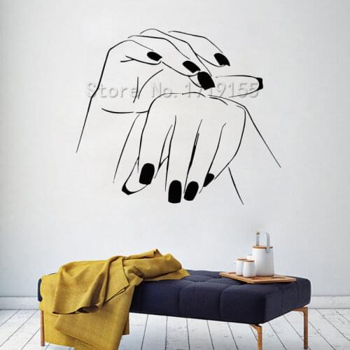 Wall Decal Window Stickers Beauty Salon Woman Hands Wall Decal Nails Art Nail salon Manicure Design Vinyl Nail Art Studio ZW438