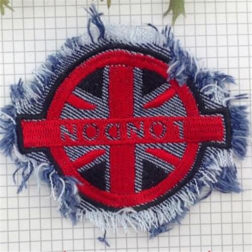 Clothing diy embroidery jeans patch deal with it Rudder LONDON biker patches for clothes badges stickers fabric free shipping