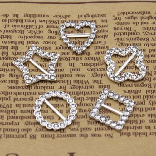 Factory direct sale round love five-pointed star oval four-leaf clover alloy diamond buckle dress shoe accessories bow design