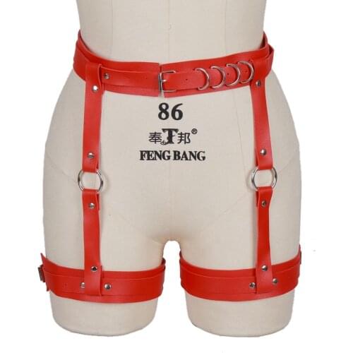 PU Leather Garter Belt Elasticity Body Sexy Harajuku Tight Leg Harness Bondage Adjust Punk Suspender Strap Belts Women Harness