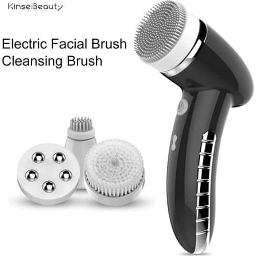 Facial Cleansing Brush Rechargeable Electric Spin Face Brush Waterproof Face Scrubber Massager with 4 Brush Heads Facial Machine