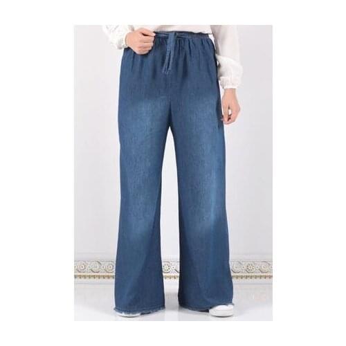 Elastic Waist Wide Leg Pants