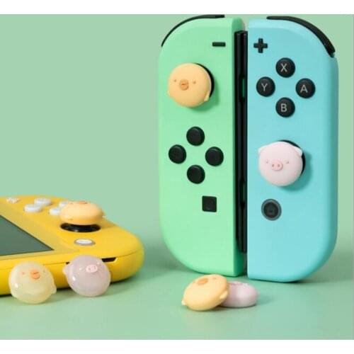 Cute Pig Duck Thumb Stick Grip Cap Joystick Protective Cover For Nintendo Switch NS Lite Joy-con Controller Thumbstick Case