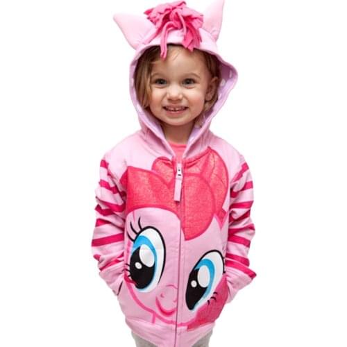 Unicorn Girls Sweatshirt Spring Casual Hooded Coat For Girl Children Clothes Cartoon Baby Kids Horse Toddler jacket 2-8Y
