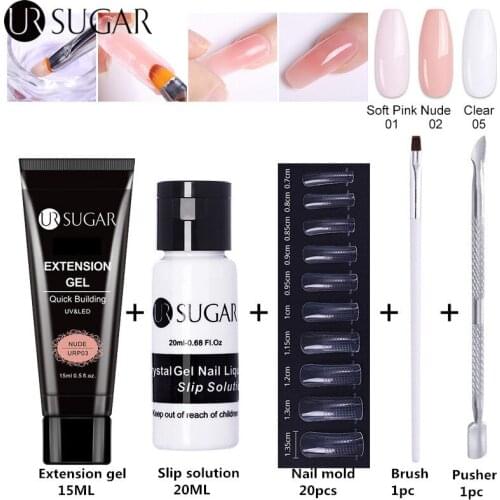 UR SUGAR 15ml Extend Gel Set Builder Nail UV Gel Clear Acrylic Gel Quick Building Finger Extension Soak Off UV Gel Varnish