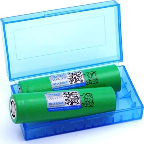 VariCore New 18650 2500mAh battery INR1865025R 3.6V discharge 20A Rechargeable batteries + Storage box