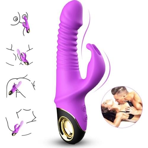 9 Speed Vibrating G-spot Vibration Rabbit Vibrator USB Rechargeable Masturbation thrusting Dildo Vibrator Sex Toy for woman