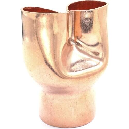 I.D 3/8/16/19/22/25/28/35/42mm 1/4" 3/8" 1/2" 3/4" Pure Copper End Feed Reducer Y 3 Ways Welding Pipe Adapter Refrigerator